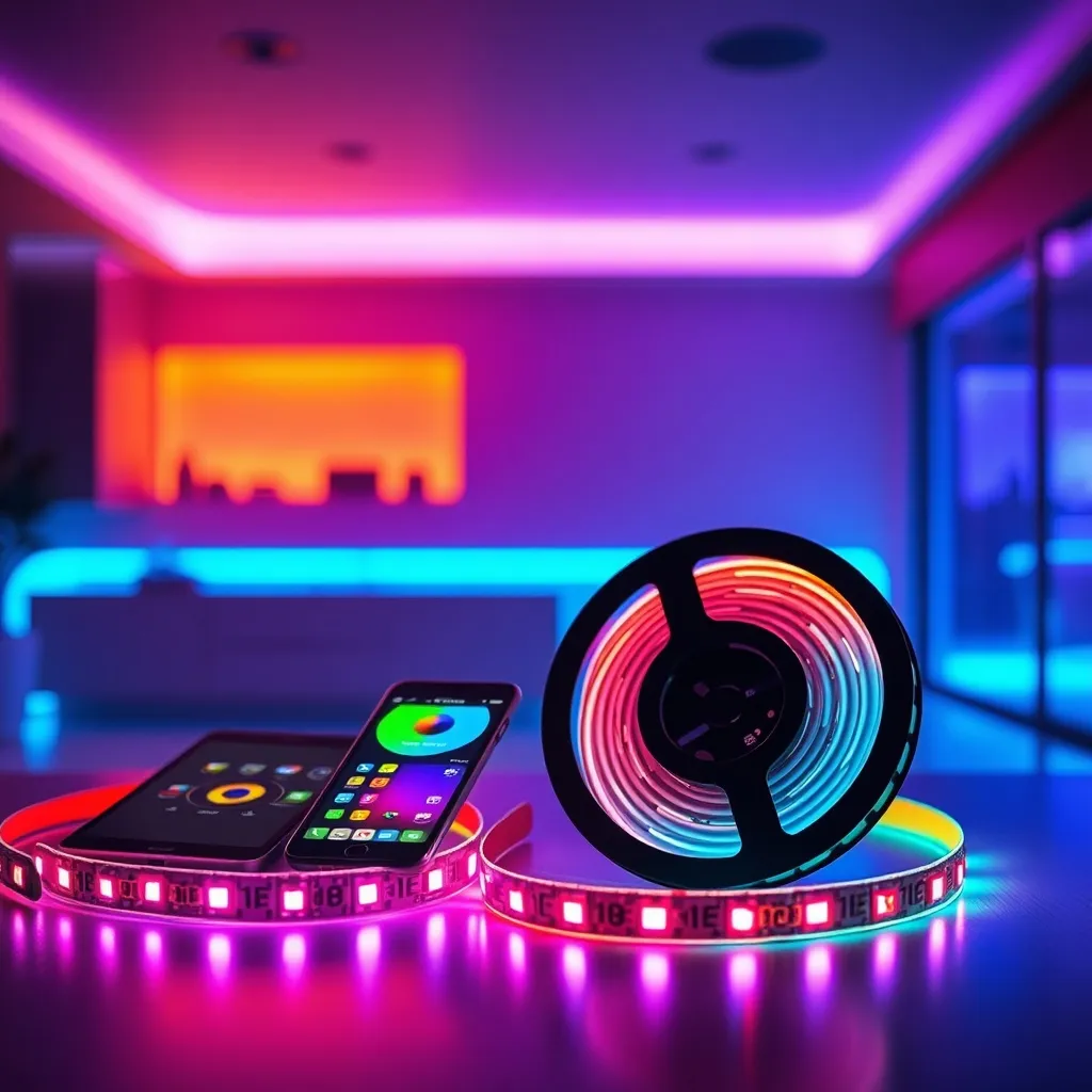 Guirlande LED RGB connectée pilotable smartphone app Matter Zigbee 16 millions couleurs